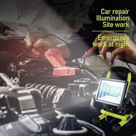 30W LED Work Light With Stand, 90 Degree Tilt And 360 Degree Rotation Magnetic Base in car repair scene