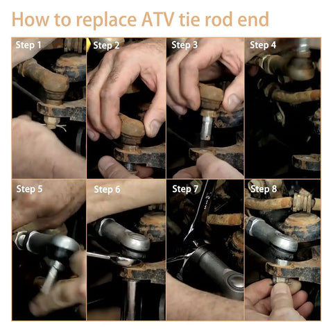 Sportsman Tie Rod End Kit For ATV UTV Steering Upgrade Direct Fit Premium Steel Replacement Beefed Up Front End Includes Two Tie Rods Four Ends Cotter Pins And Jam Nuts Easy Installation on ATV steering linkage