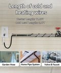 Plug In Pipe Heating Cable With Built In Thermostat For Outdoor Water Pipes No Fuss Anti Freeze Kit Self Regulating