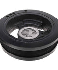 Beefy Engine Harmonic Balancer Pulley For Ford 6.0L OHV V8 Super Duty And E Series Trucks, black and silver, grooved design