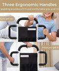 Heavy Duty Bed Rail For Seniors With 400 Lbs Support ASTM Certified showing ergonomic triple non-slip handles.