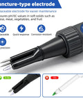 Top Notch Food pH Meter With Temperature Digital pH Tester featuring puncture-type electrode for soft solid measurements