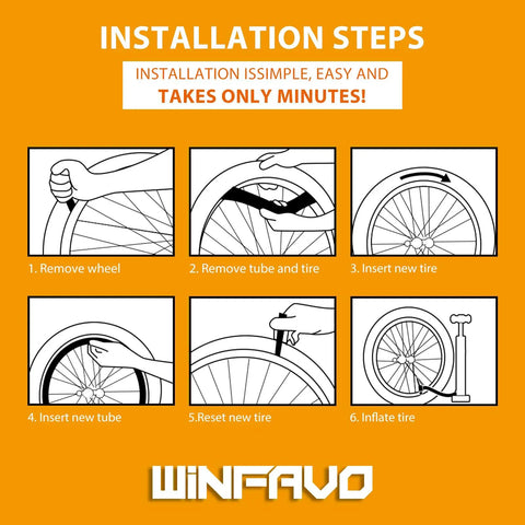 Step-by-step installation for Rugged Heavy Duty 16x2.125 Inch E Bike Inner Tube With Bent Valve Stem For Replacement On 16x2.125 And 2.35 Tires