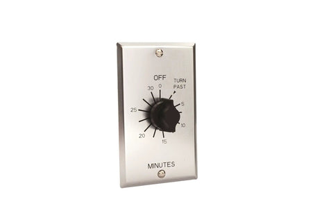 Spring Wound In Wall Twist Timer With Commercial Metal Plate, 30 Minute Auto Shutoff For Motors Or Lights, ideal for indoor use