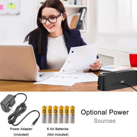 Electric 3 Hole Paper Punch Desktop No Sweat No Fuss 20 Sheet Capacity AC Or Battery Operated 3 Ring Hole Punch for Office