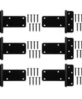5 Inch T Strap Shed Door Hinges 260 Lb Capacity 6 Pack Gate Hinges Black Iron For Wooden Fences Barn Doors with screws