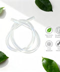 Straight Swap Top Shelf Milk Tube Hose Set For Jura Hp3 Coffee Machine Frothing Nozzle Replacement Kit showing transparent silicone tubes.