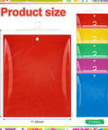 30 Piece Hanging Book Storage Bags With Hooks Clear Book Buddies in red, yellow, blue, green, purple, product size shown