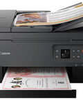 Slick All In One Wireless Color Inkjet Printer With Duplex Printing Auto Document Feeder printing documents in a home office setup.