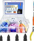 80 Pcs Tire Repair Nails Kit With 4 Sizes For Quick Self Service Tire Repair No Fuss DIY, includes rubber nail plugs, tools.