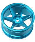 Beefed Up CNC Machined Aluminum RC Wheel Hubs For 1X10 Scale Cars, Stability Boost, Easy Install, Rugged Blue Hubs viewed closely
