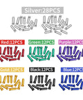 Colorful 100 Piece Bike Brake Cable End Caps Crimps Set for road and mountain bikes, 1.2cm aluminum caps in silver, red, green, purple, gold, black, blue