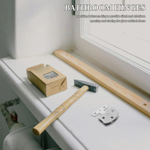 Beefed Up Heavy Duty Glass Door Hinges Pivot Hinge Set Stainless Steel 2 Pack For Quick Mounting Strong Load Bearing Cabinet And Bathroom Mirror Doors Ideal For Residential And Commercial Use on bathroom cabinet door