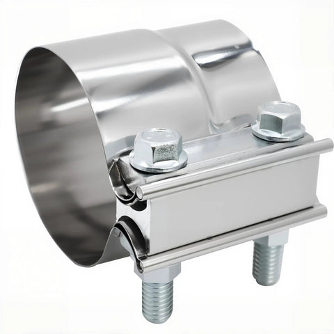 Heavy Duty 3 Inch Exhaust Clamp In 304 Stainless Steel Lap Joint Band Fits 3 Inch OD To 3 Inch ID Pipe detail view
