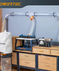 Y Fitting For 4 Inch Dust Collection System With 4 Inch ID To 4 Inch OD Pipe Connections installed in wood shop
