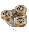 36T Copper Gear Set For Electric Bike Hub Motor Planetary System With Bearing And Copper Clutch Gear For E Bike Conversion Kit 38x38x12mm Built To Last Ride, showing three copper gears with bearings.