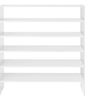 Extra Wide 31 Inch 2 Shelf Storage Organizer Shoe Rack Stackable for Closet White Finish Holds Up To Nine Pairs of Shoes Modern Design and Space Saving Solution