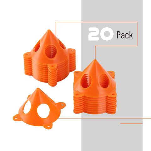 Painters Pyramid Stands 20 Pack for Canvas Elevation and Pouring, stackable orange ABS plastic pyramids for painting projects