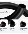 Silicone Vacuum Hose Five Eighth Inch ID Sixteen Millimeter 10 Ft Long High Temp 100 PSI Engine Automotive Vacuum Line Tubing Durable Black