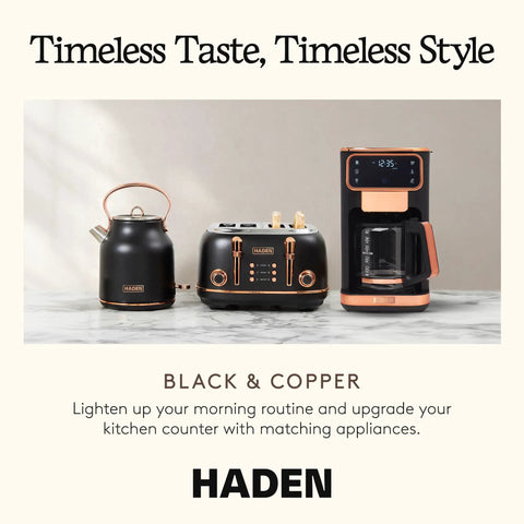 Heavy Duty 12 Cup Dual Brew Coffee Maker Built For Hot And Cold Brewing Keep Warm Plate Delay Timer And Adjustable Strength For Seriously Smooth Daily Sips In Sleek Black and Copper kitchen appliances.