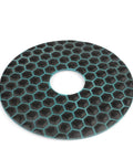The New 3pc 6 Inch Diamond Polishing Pads For Granite Marble Concrete Grinding Dry Use Flexible Abrasive Wheels To Get High Gloss Shine Fast Without Dye Or Damage On Stones, hexagonal pattern design.