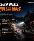 Beefy 6000W Dual Motor Electric Bike For Adults Cranking 52 Mph With A Massive 60V 80Ah Battery Running 300 Miles on a night ride.