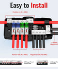 Beefy Heavy Duty Fused Power Distribution Block For Car Audio And Marine Systems 4 Way MIDI Fuse Block With 12V 0 To 4 Gauge Ground Dual Positive And Ground Poles Supports Mini ANL Fuses For Auto UTV Boat Stereo Amps wiring diagram