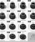 0.5Mod Pinion Gear Set 13T To 27T Hardened Steel 3.175mm Bore With 2.3mm Adapter For ARRMA Typhon Mojave Granite Losi RC