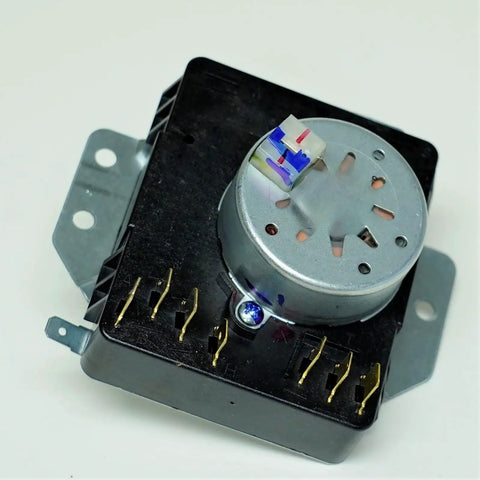 Top Tier Dryer Timer Control Assembly WPW10185970 Repair Kit for Electric Dryers, features a silver motor and wiring terminals.