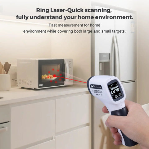 Infrared Temperature Gun For Meat And Auto Use With Adjustable Emissivity And High Low Alarms Digital Thermal Gun