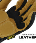 Material4X M Pact Work Gloves With Impact Guard And D3O Palm Padding, Abrasion Resistant, Brown Black, Size Large close-up