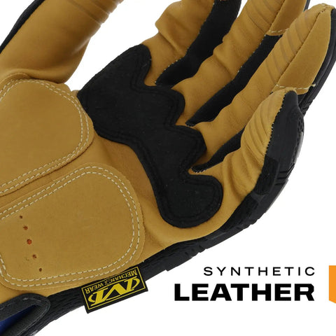 Material4X M Pact Work Gloves With Impact Guard And D3O Palm Padding, Abrasion Resistant, Brown Black, Size Large close-up