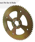 60T 420 Chain Six Hole High Torque Rear Sprocket Direct Fit For Coleman CT100U CC100X RB100 B100 Baja shown in zinc-plated steel