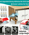 Eight Pack Ultra Thin Magnetic Cabinet Door Catches With Adhesive Mount No Drill Stainless Steel Drawer Latch demonstration