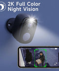 2K Wireless Outdoor Security Cameras Kit With Spotlight And Siren Alarm, Two-Pack Indoor Outdoor WiFi Cams for Home Security