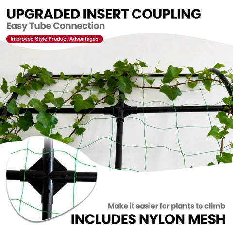 8.8 Foot Leanto Garden Trellis No Drill Design That Leans Against Walls For Climbing Plants PE Coated Galvanized Steel Plant Support