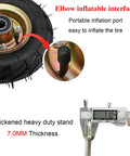 Heavy Duty Ten Inch Swivel Caster Set Of Four Built Like A Beast Industrial Wheels With Pneumatic Rubber Tires showing elbow inflatable interface.