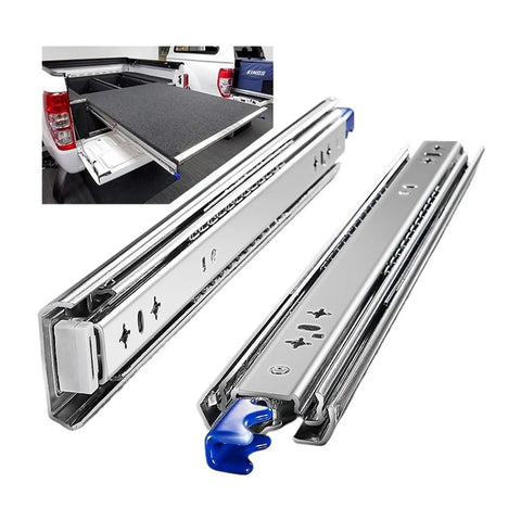 Heavy Duty Industrial Drawer Slides Featuring Full Extension Smooth Glide And Dual Locking Rails For RV furniture and workshop cabinets, galvanized steel design.
