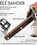 Heavy Duty Belt Sander With Six Variable Speeds And 1080 Watt Motor detailed view showing aluminum alloy body and high-carbon steel components.