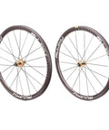 Ultralight Carbon Fiber Road Bike Wheelset with Ceramic Bearings and V Brake, 700C, 26mm Outer Rim, Yellow Hub, Front and Rear