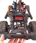 2 Pack 20Kg High Torque RC Servo Motor Waterproof Digital Servo installed in RC truck chassis, showing full metal gear and aluminum case