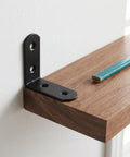 Heavy Duty L Shaped Corner Braces Set 20 Pack Two Sizes 90 Degree Shelf Supports For Cabinets Desks Bookcases And Other Furniture Ultra Strong Metal Bracket Mounts For Rock Solid Joint Reinforcement on wood shelf.