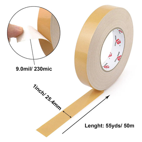 Tan Duct Tape 1 Inch By 60 Yards Heavy Duty Waterproof No Residue Tear By Hand 9 Mil Industrial Grade Strong Tape in side view.
