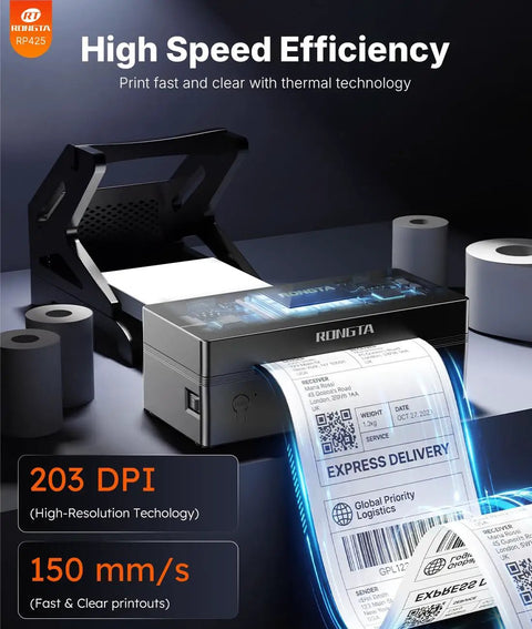 Wireless Bluetooth 4x6 Thermal Shipping Label Printer For Fast Package Labeling, Compatible With iPhone And Android, printing labels