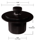 Rock Solid Twist Close Bathtub Drain Trim With One Hole Overflow Faceplate And Universal Connector In Quality Oil Rubbed Bronze Finish Built Tough Fifty Pack with detailed measurements.
