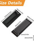 Size details of 4 Pack Concealed Rectangular Recessed Pull Handles For Wardrobe And Drawers Matte Black Stainless Steel Hidden Flush Sliding Door Pulls 115mm