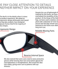 Front view of Carlany CO2 laser eye protection glasses, black frame with side shield and temple arms