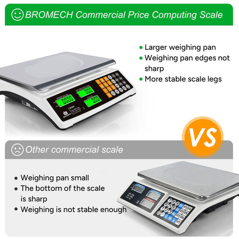 High Precision 40kg 88lb Price Computing Digital Scale For Produce And Meat Weighing With LCD Display comparison image