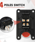 Close-up of Table Saw Replacement Switch For Ryobi Craftsman 4 Pole On Off Safety Power Switch with interior wiring