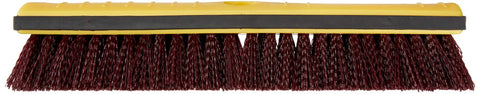 12 Inch Deck Rectangular Scrub Brush With Soft Bumper, Tough As Nails Stiff Polypropylene Bristles, Threaded Pole Socket, Black And Yellow For Outdoor Cleaning